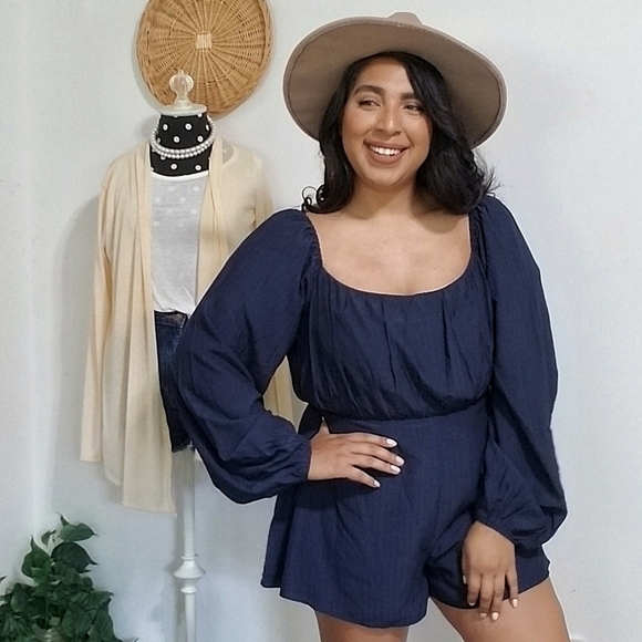 IN THE COSMOS NAVY BLUE TIE BACK ROMPER - Picture 7 of 16